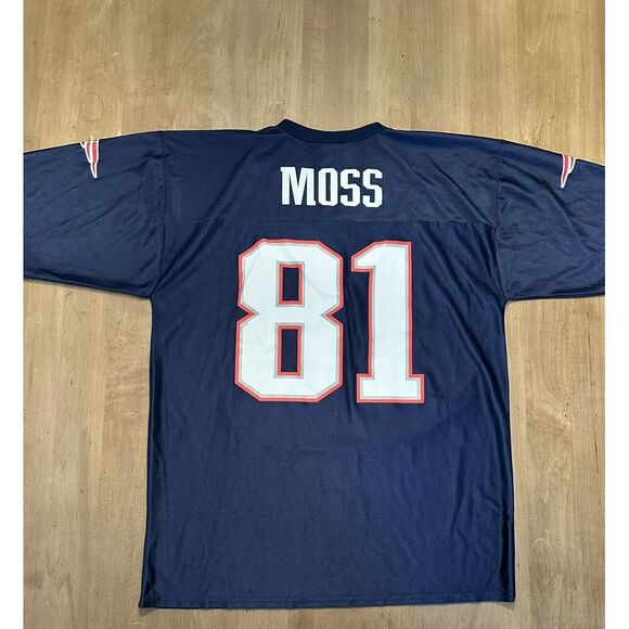 Randy Moss New England Patriots Home Jersey NFL Team Football Blue Mens Large - Picture 5 of 7